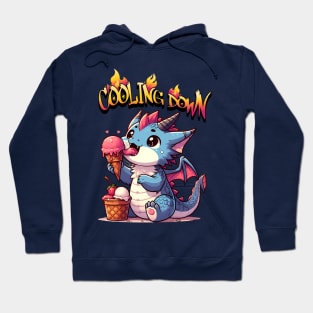 Cute dragon cooling down with ice cream Hoodie